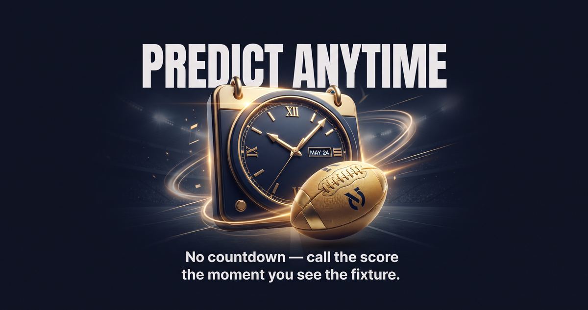 Predict any match, any time this week